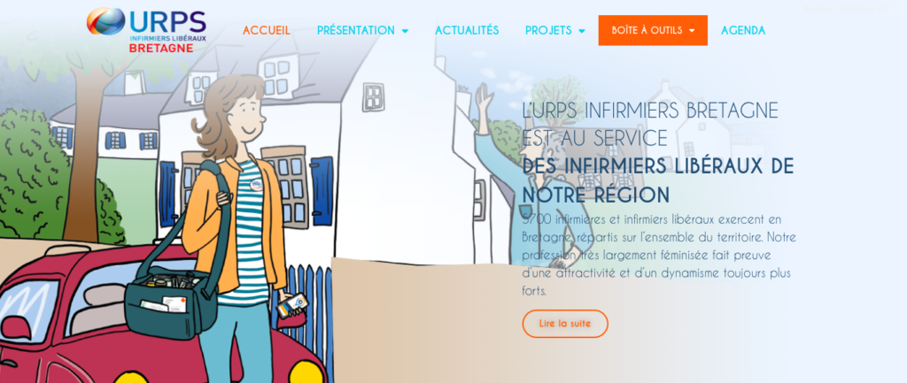 Extrait du nouveau site internet de l'URPS Infirmiers Libéraux de Bretagne